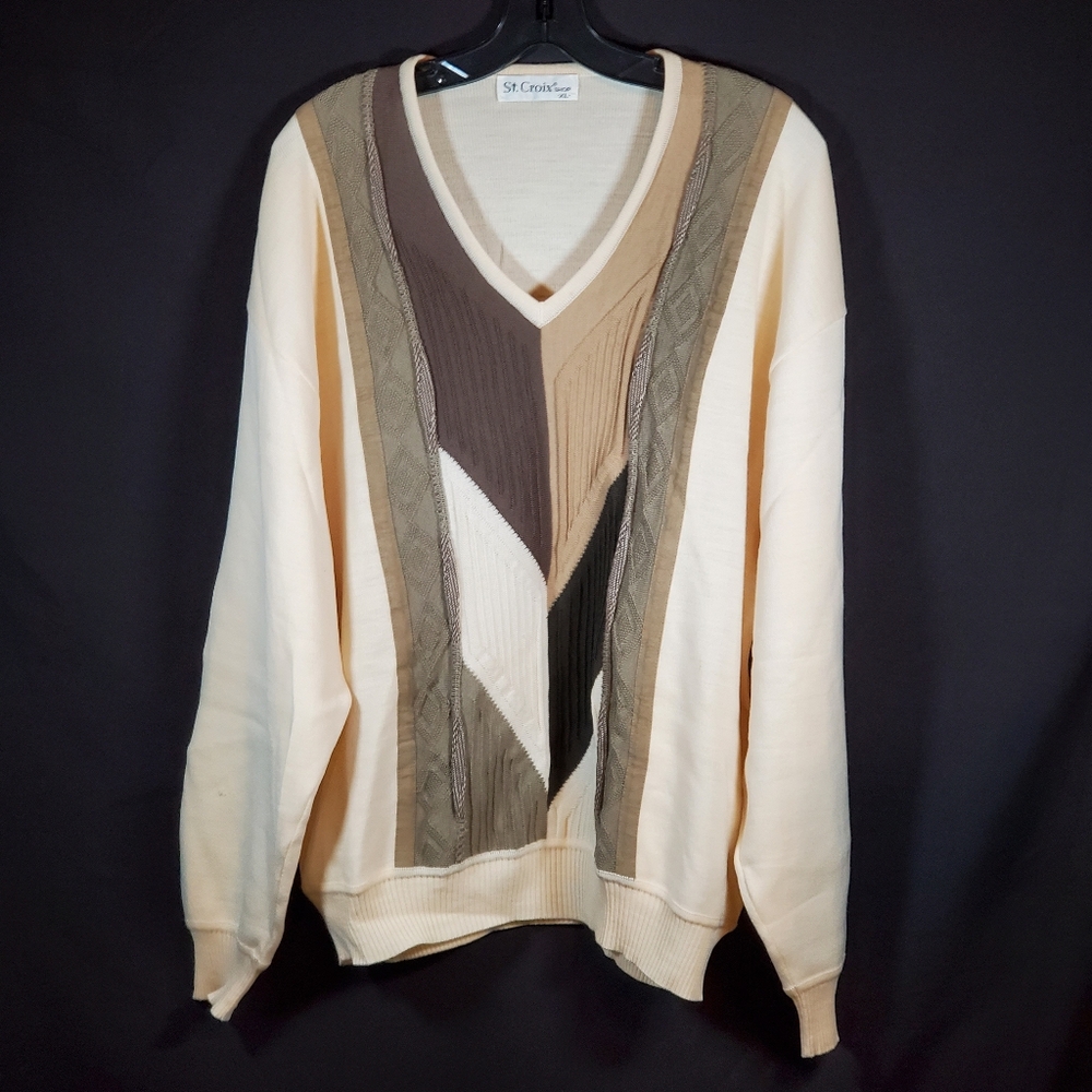 Vintage 80's St. Croix 100% Wool V Neck Sweater